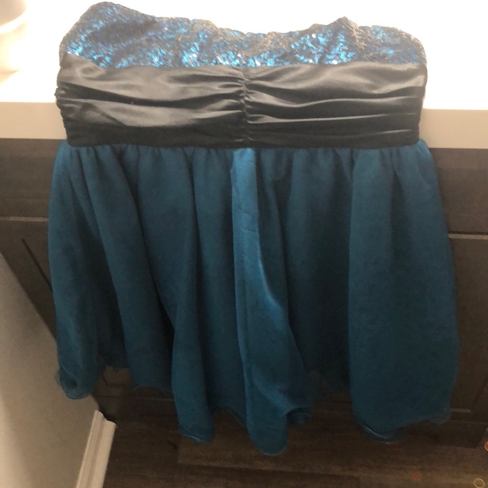 Black and blue prom dress